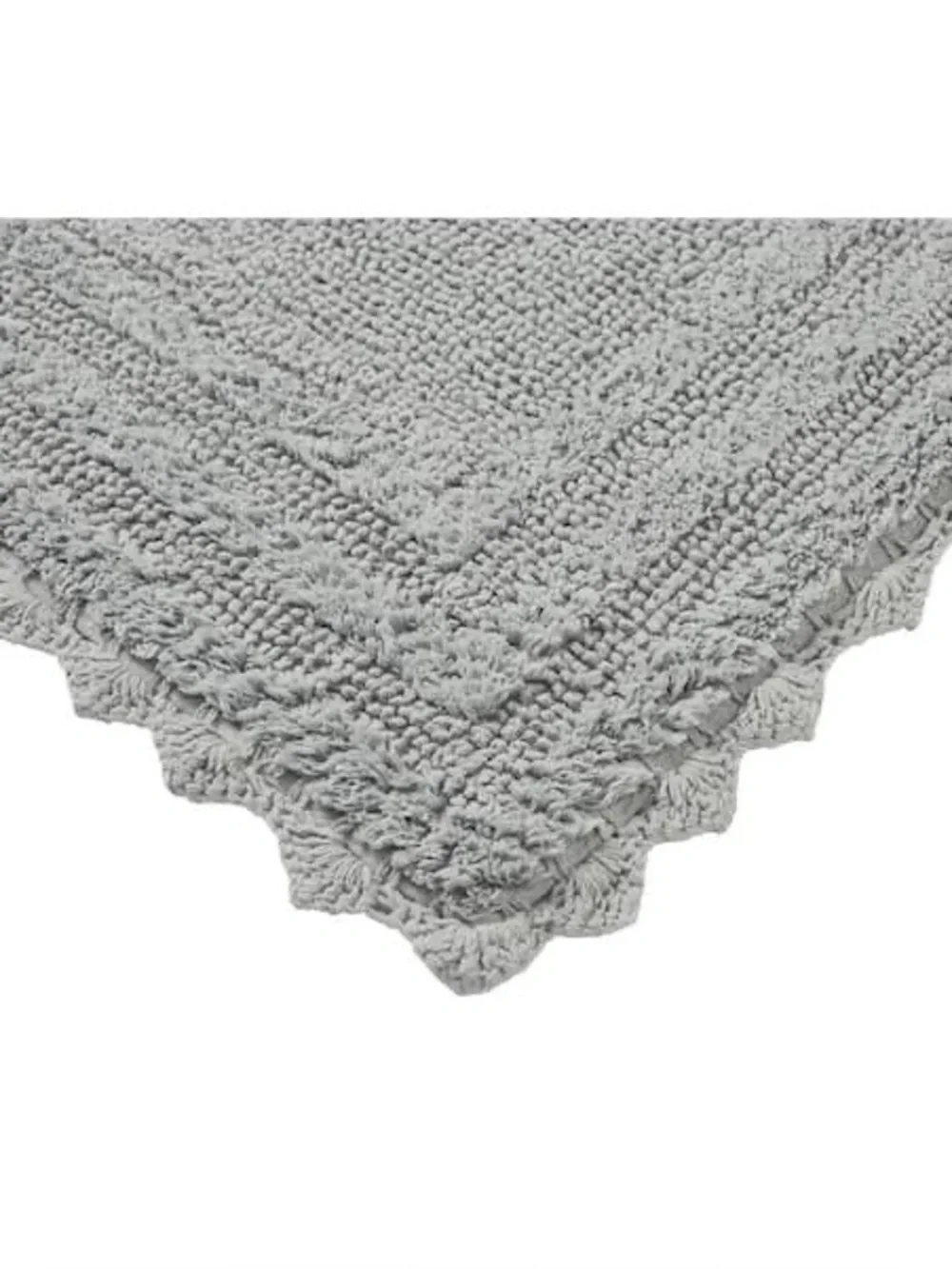 Better trends Lilly Crochet Collection 17”x 24” Gray 100% Cotton Bath mat Rug